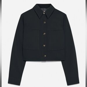 Wilfred Black Cropped Jacket - this one has black buttons (not marbled).